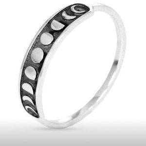 5 {for} 25 ✨ Moon Phase Silver Metal Accent Ring